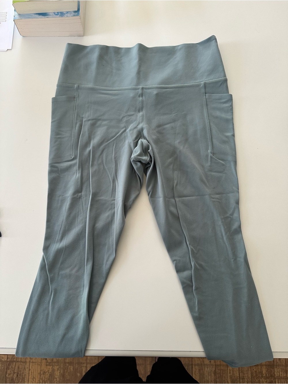 Athleta Salutation Stash Pocket 7/8 Tight in Sage Green